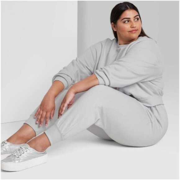 Wild Fable Women's Plus Size High-Rise Sweatpants Light gray Size 3X - Picture 1 of 3